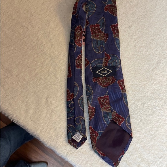 XMI Paisley Tie in Purple and Red - Picture 3 of 5